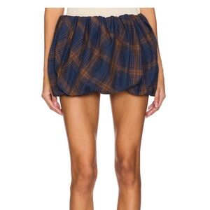 Auden Blue and Brown Plaid Mini Skirt